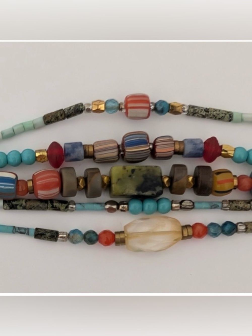 Johnny Was Multicolor Beaded And Leather Bracelet With Button
Closure